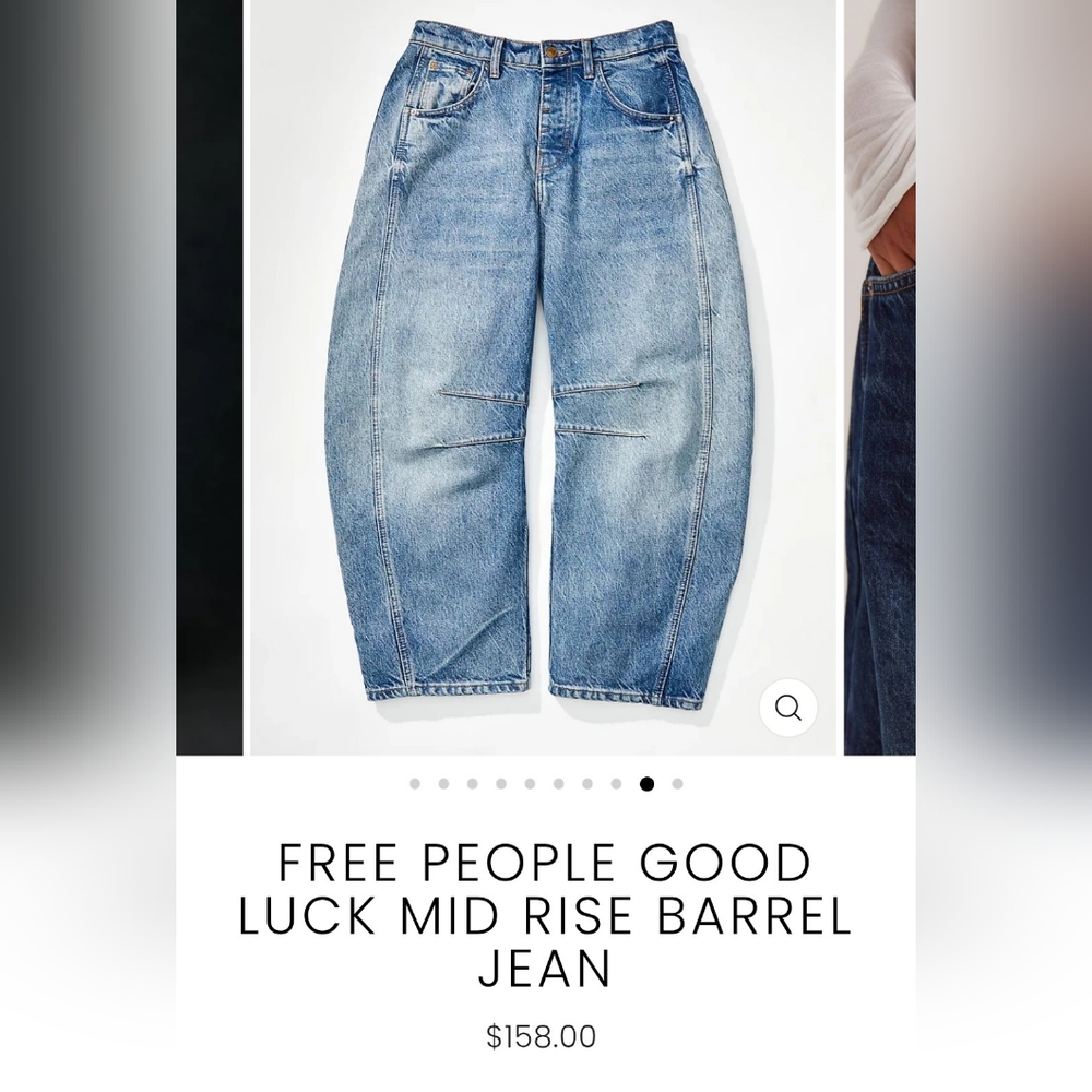 Free People Good Luck Barrel Jeans in Ultra Light Beam